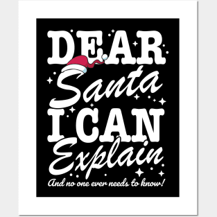 Dear Santa I can Explain Funny Christmas Graphic Posters and Art